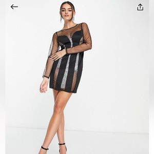 Black Dress with Sheer Cut Outs